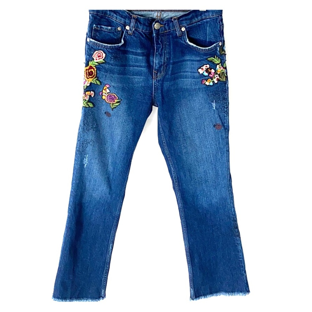 Zara embroidered jeans